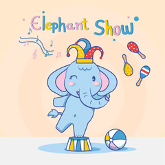 cute-elephant-circus-cartoon-isolated