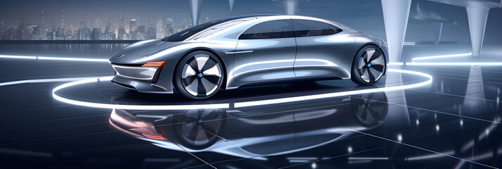 Obraz premium Futuristic Innovation: FZ's Autonomous Vehicle - the Apex of Self-Driving Technology