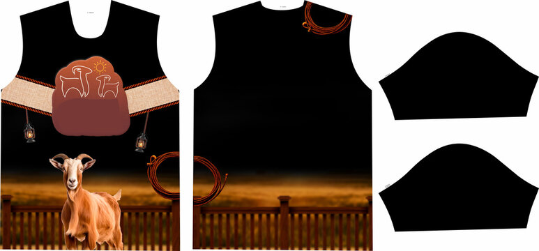 farm shirt in black fashion vaquejada pattern