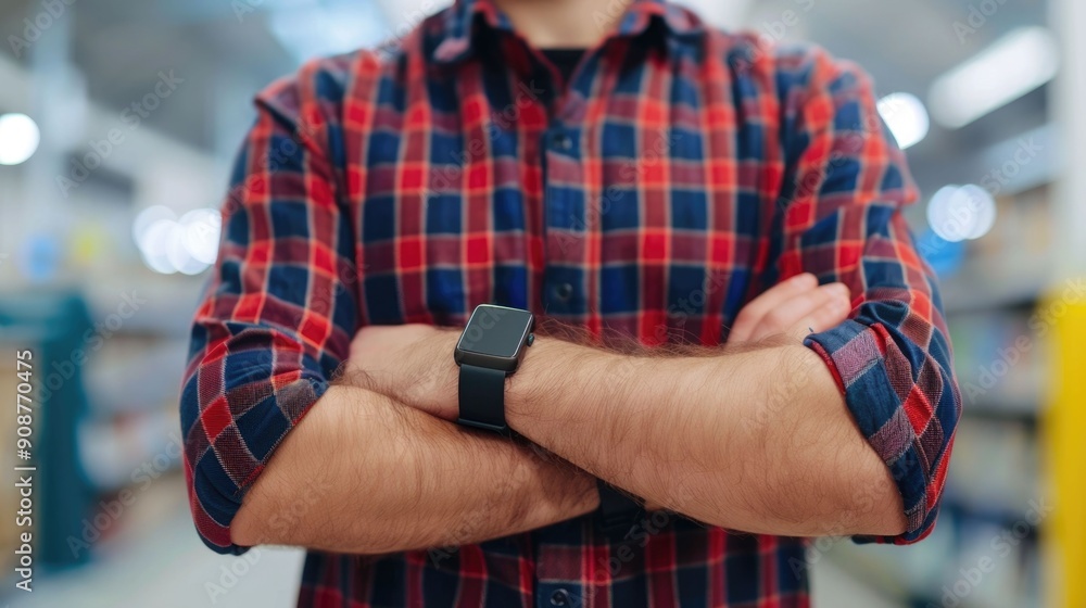 Poster wearable payment devices designed for seamless on the go financial transactions against a blurred dy