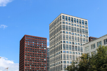 A new area with new multi-storey buildings