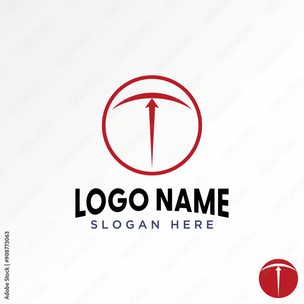 Poster logo design graphic concept creative premium vector stock letter initial t font badge swoosh fast up