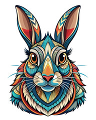 Naklejka premium rabbit vector colorful t-shirt design,rabbit transparent background printable svg design