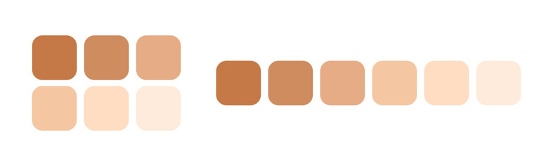 human skin tones palette, cosmetics skin tone, skins color chart