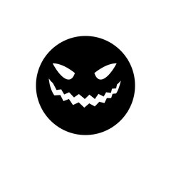 Halloween face icon vector. Scary face illustration sign. Funny Face symbol. Pumpkin face logo.