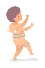 Baby teaching to walk. First kids steps. Little boy. Loving relationship and care. Children growth and development. Happy family moments. Vector illustration isolated on white.