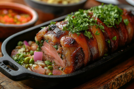 Lechona: Traditional Colombian Stuffed Roasted Pig