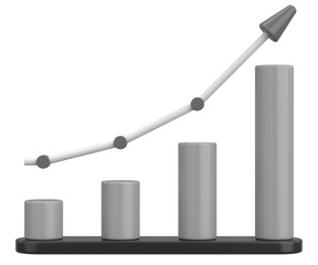 3D Illustration of a Growth Chart.
