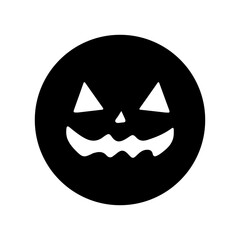 Halloween face icon vector. Scary face illustration sign. Funny Face symbol. Pumpkin face logo.