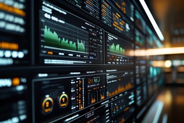 Stock Market Data Display on a Modern Monitor