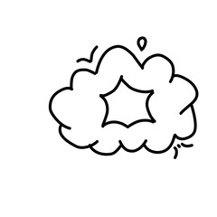 Vector hand drawn doodle sketch style cloudset. Simple outline scribble draw.