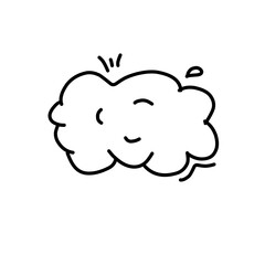 Vector hand drawn doodle sketch style cloudset. Simple outline scribble draw.