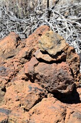 Scenic view of volcanic rock formations in desert during sunny day, Teide National Park, Tenerife