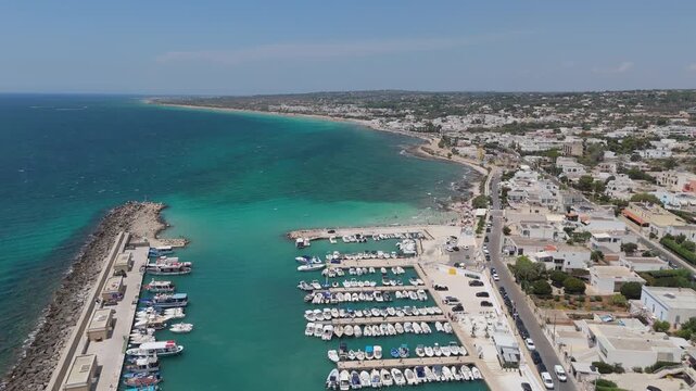 Torre Vado is in the province of Lecce, Italy. Located in the lower Salento, it is a renowned seaside resort on the Ionian coast of Salento. The coast is characterized by low cliffs