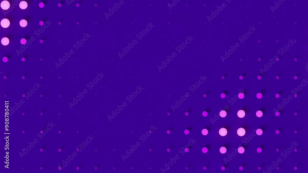 Aufkleber Movement of a pattern of glowing spheres. 3d rendering loop animation 4K