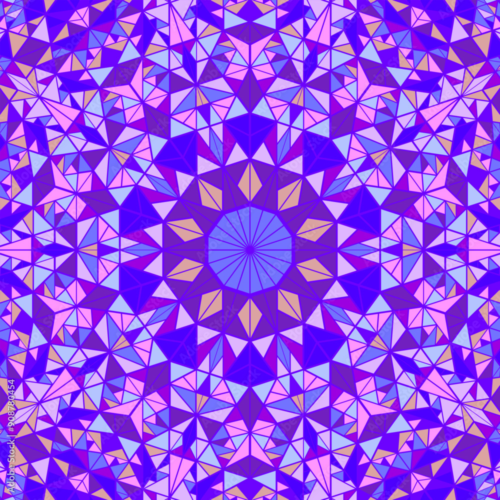 Poster geometrical dynamic tile pattern mandala background - circular abstract colorful vector graphic