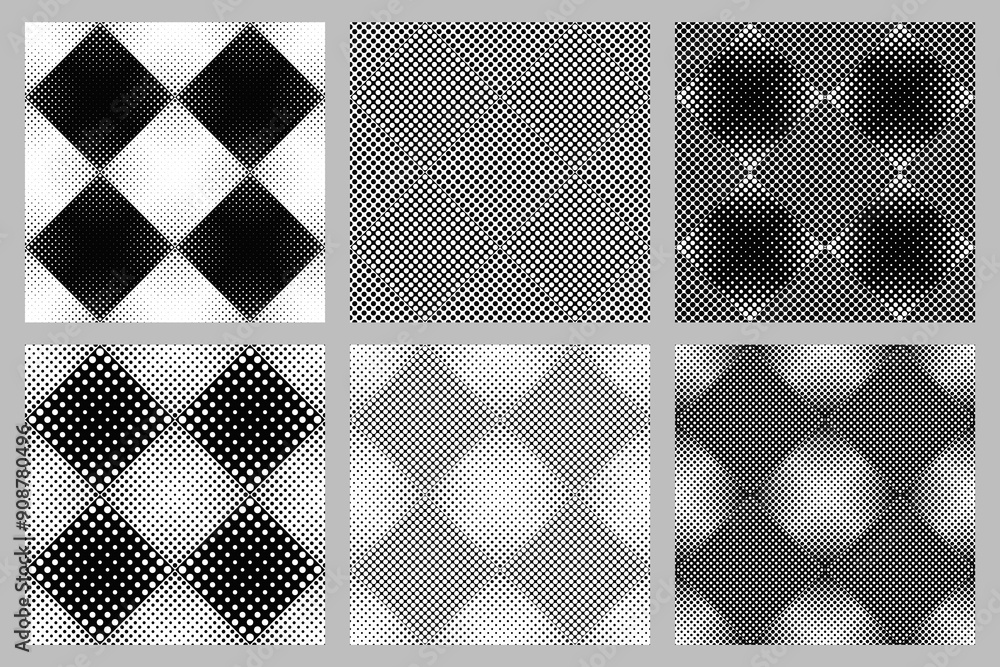 Poster seamless circle pattern background design collection - abstract vector graphic