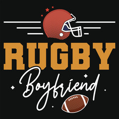Rugby boyfriend typography tshirt design