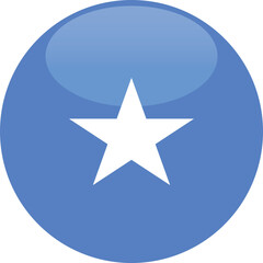 Somalia flag vector icon. Glossy round icon with flag of the Somalia on white background