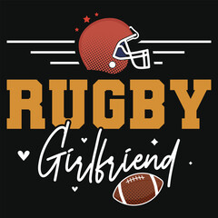 Rugby girlfriend typography tshirt design