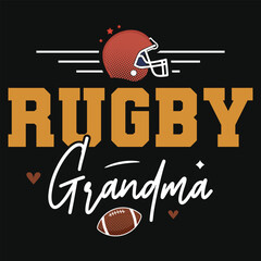 Rugby grandma typography tshirt design