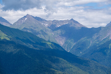 View of the Rocky Mountains on a sunny summer day