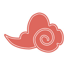 Red chinese cloud over white