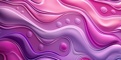 A pink and purple wave with a lot of dots. The dots are in different sizes and are scattered throughout the wave. Scene is playful and whimsical