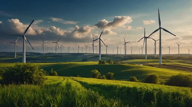 Windmills in the field