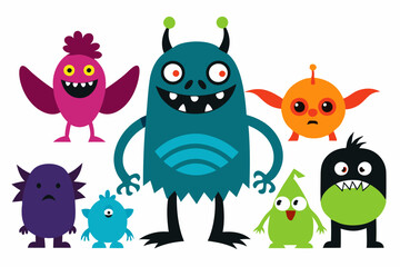 Obraz premium Monster Mash set art vector