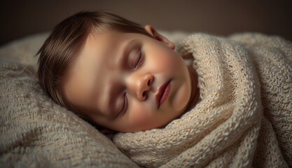 Peaceful Baby Sleeping in Blanket