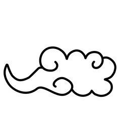 oriental style cloud doodle element vector illustration