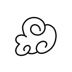 oriental style cloud doodle element vector illustration