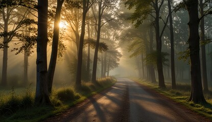 Obraz premium Serene Morning in Enchanted Forest