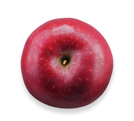 Top view Red apple fruit isolated on white background.