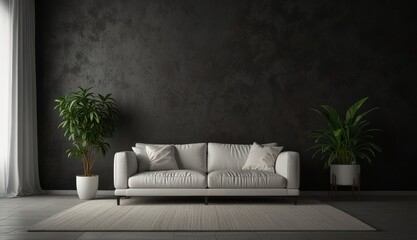 Modern Living Room with Plants
