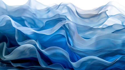 Obraz premium Captivating Azure Gradient Featuring Organic and Flowing Forms, Multi-layered Design with Nostalgic Charm. Unique Abstract Art with a 16:9 Aspect Ratio, Embracing Raw Style and Emotional Depth.