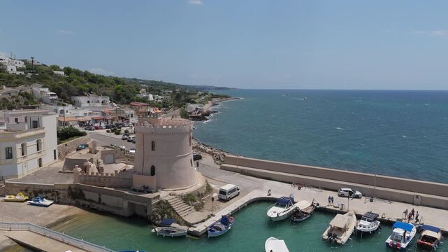 Torre Vado is in the province of Lecce, Italy. Located in the lower Salento, it is a renowned seaside resort on the Ionian coast of Salento. The coast is characterized by low cliffs