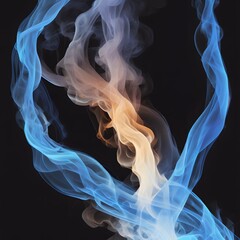 Obraz premium smoke on black, smoke on black, smoke on black background, blue smoke on black background, blue flame. colourful smoke.
