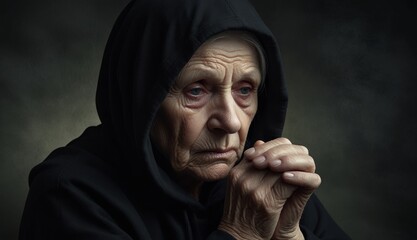 Elderly Woman in Contemplation