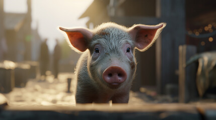 Fototapeta premium pig in farm