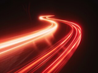 Red light waves take the shape of an electric tunnel, glowing lines appear on a black background with a light speed effect and speed motion