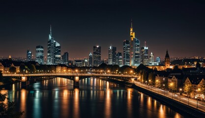 Obraz premium Brilliant City Lights at Night