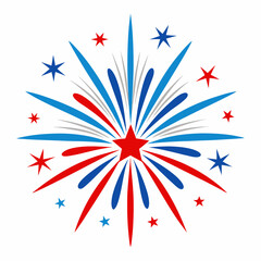 happy new year. Fourth Of July Fireworks Vector illustration