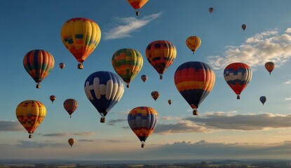 Fototapeta premium Colorful Hot Air Balloons in Sky