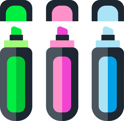 Cute school icons vector flat illustration.