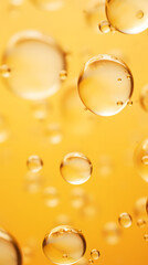 Digital yellow bubble skin care products abstract poster background