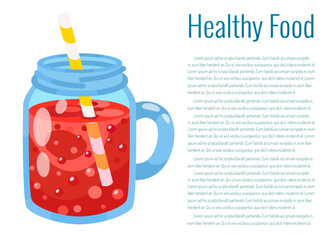Berry smoothie vector illustration. Healthy eating.