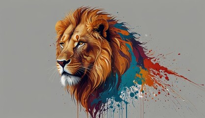 Majestic Lion Art With Vibrant Colors