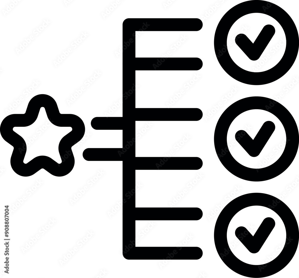 Poster star moving towards checklist tick marks representing the concept of achieving project management go